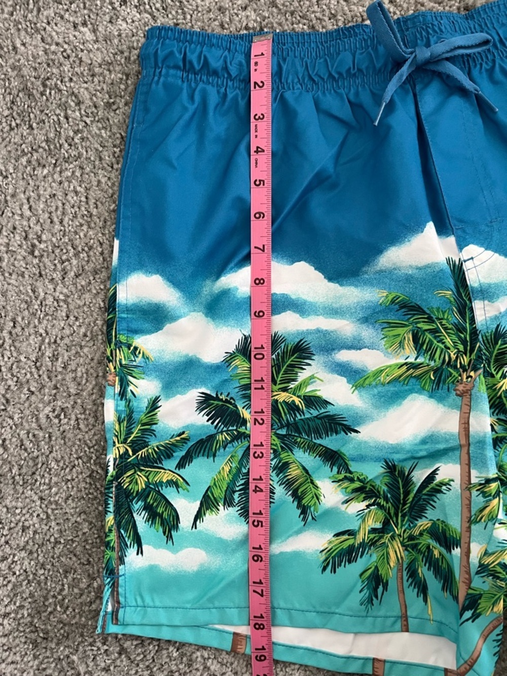 Old Navy Teal Tropical Palm Print Swim Shorts - Picture 4 of 6